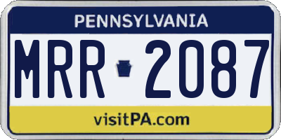 PA license plate MRR2087