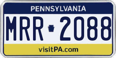 PA license plate MRR2088