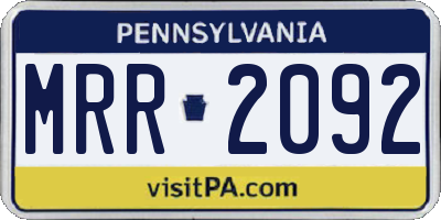 PA license plate MRR2092