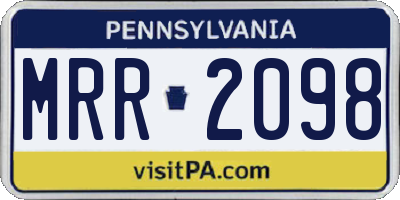 PA license plate MRR2098