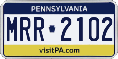 PA license plate MRR2102