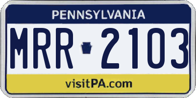 PA license plate MRR2103