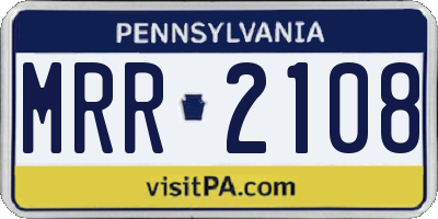 PA license plate MRR2108