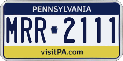 PA license plate MRR2111