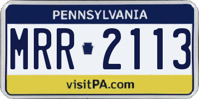 PA license plate MRR2113