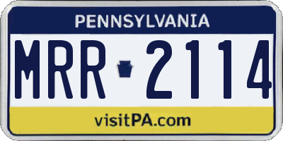 PA license plate MRR2114