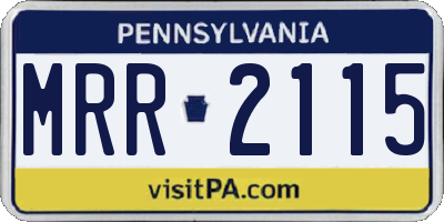PA license plate MRR2115