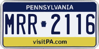PA license plate MRR2116