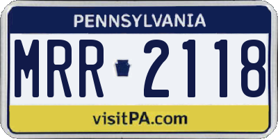 PA license plate MRR2118