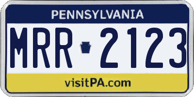 PA license plate MRR2123