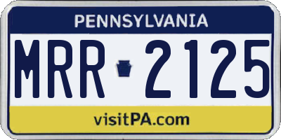 PA license plate MRR2125