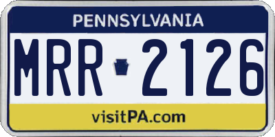 PA license plate MRR2126