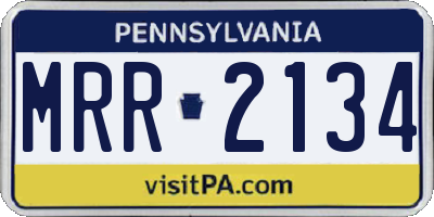 PA license plate MRR2134