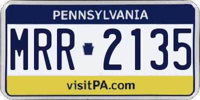 PA license plate MRR2135