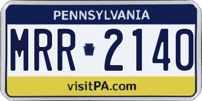 PA license plate MRR2140
