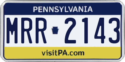 PA license plate MRR2143