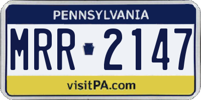 PA license plate MRR2147