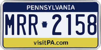 PA license plate MRR2158