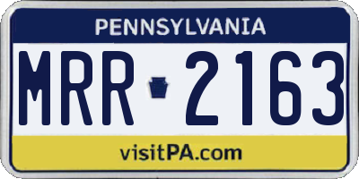PA license plate MRR2163