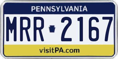 PA license plate MRR2167