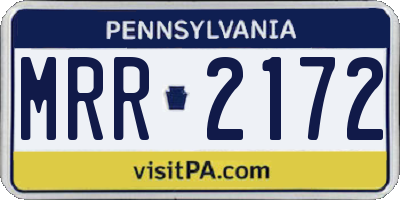 PA license plate MRR2172