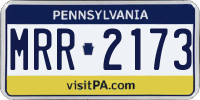 PA license plate MRR2173