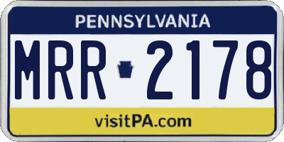 PA license plate MRR2178