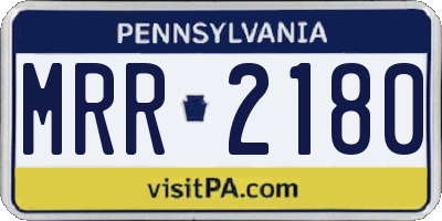 PA license plate MRR2180