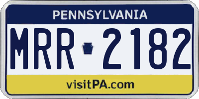PA license plate MRR2182