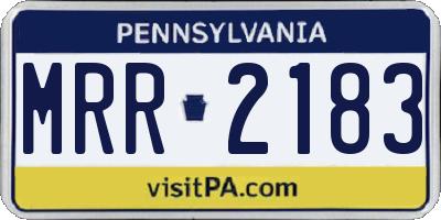 PA license plate MRR2183