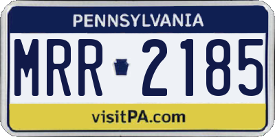 PA license plate MRR2185