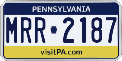 PA license plate MRR2187