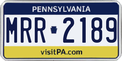 PA license plate MRR2189