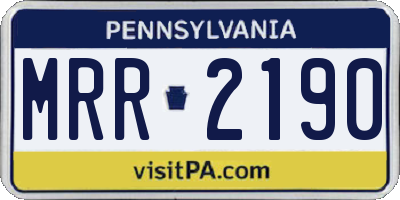 PA license plate MRR2190