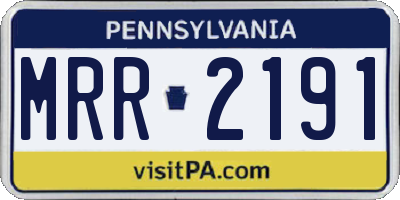PA license plate MRR2191