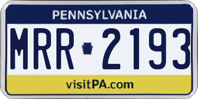 PA license plate MRR2193