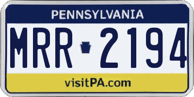 PA license plate MRR2194