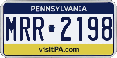 PA license plate MRR2198