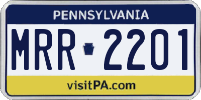 PA license plate MRR2201