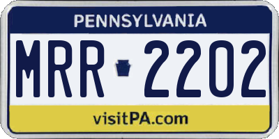 PA license plate MRR2202