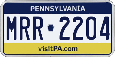 PA license plate MRR2204