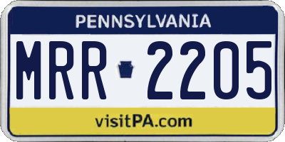 PA license plate MRR2205