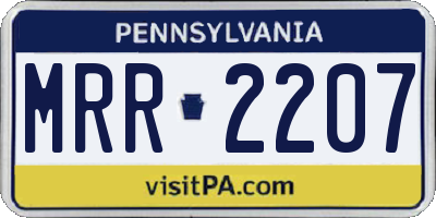 PA license plate MRR2207