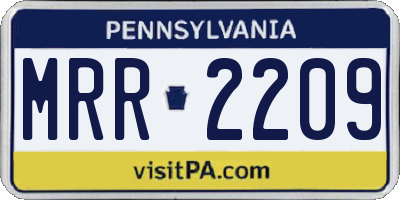 PA license plate MRR2209