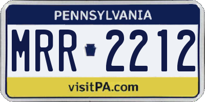 PA license plate MRR2212