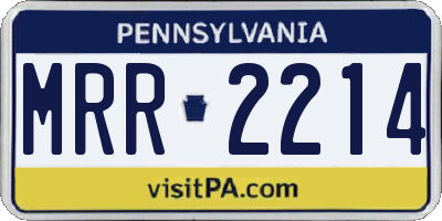 PA license plate MRR2214