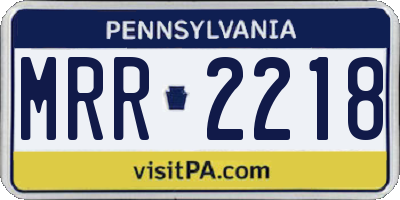 PA license plate MRR2218