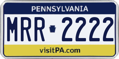 PA license plate MRR2222