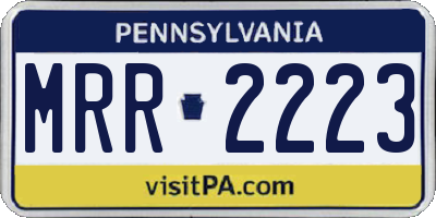 PA license plate MRR2223
