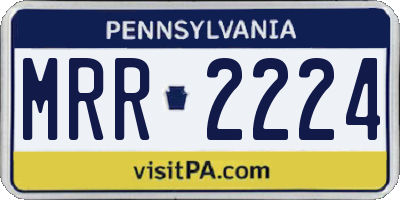 PA license plate MRR2224
